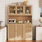 Kitchen Cabinet Hutch With Microwave Stand And Charging Station 5