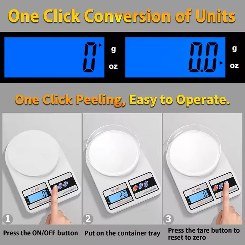 Digital Kitchen Scale With LED Display For Food And Ingredient Measuring 4