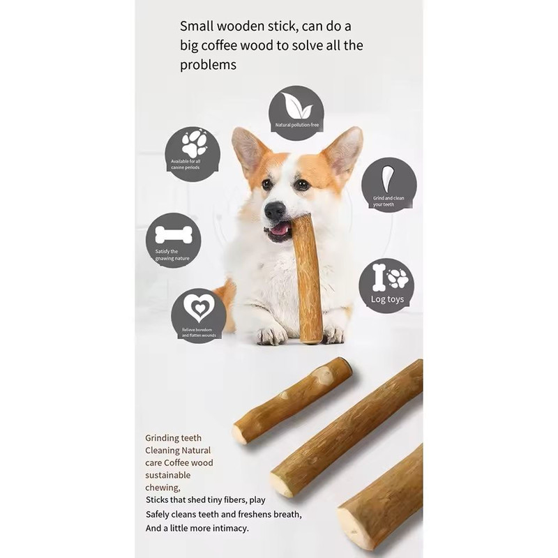 Wooden Dog Chew Stick Toy For Dental Relief And Play 1