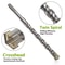 Electric Hammer Drill Bits For Concrete And Stone SDS Plus Tungsten Steel 2