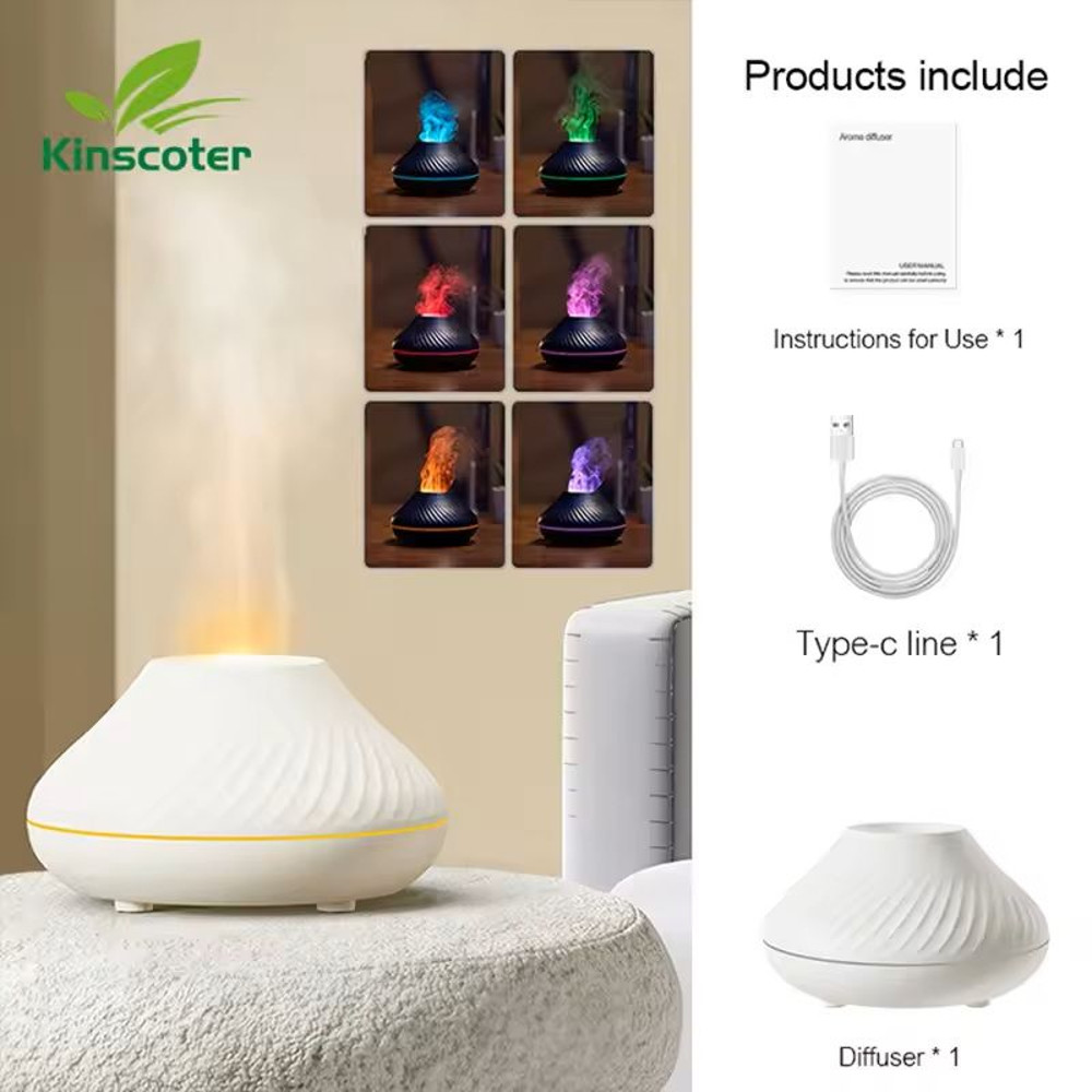 Volcanic Flame Aroma Diffuser And Essential Oil Humidifier With Night Light 1