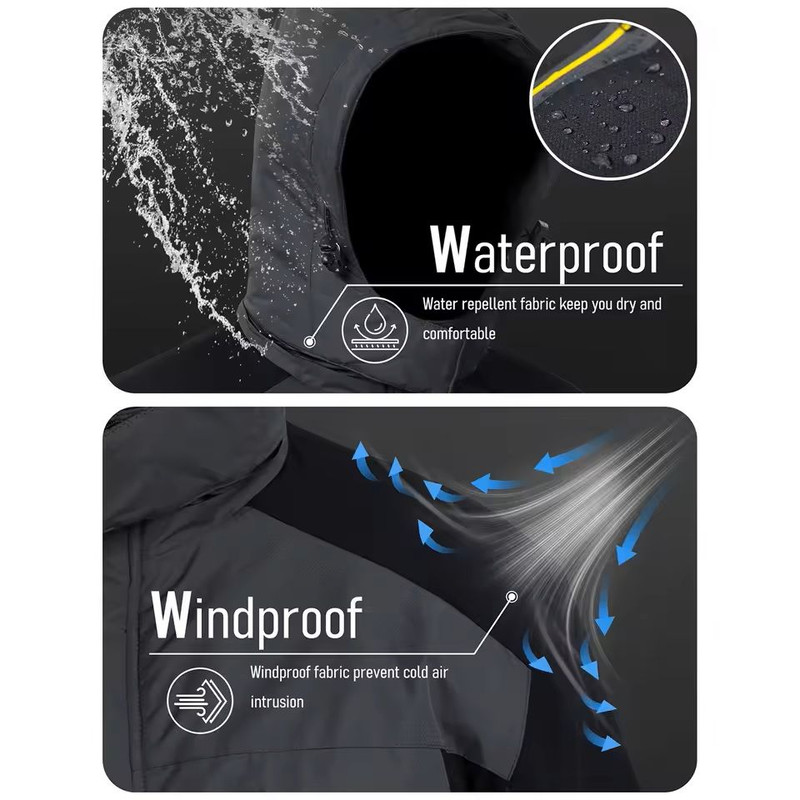 Mens Waterproof Ski Jacket With Fleece Lining And Removable Hood 2