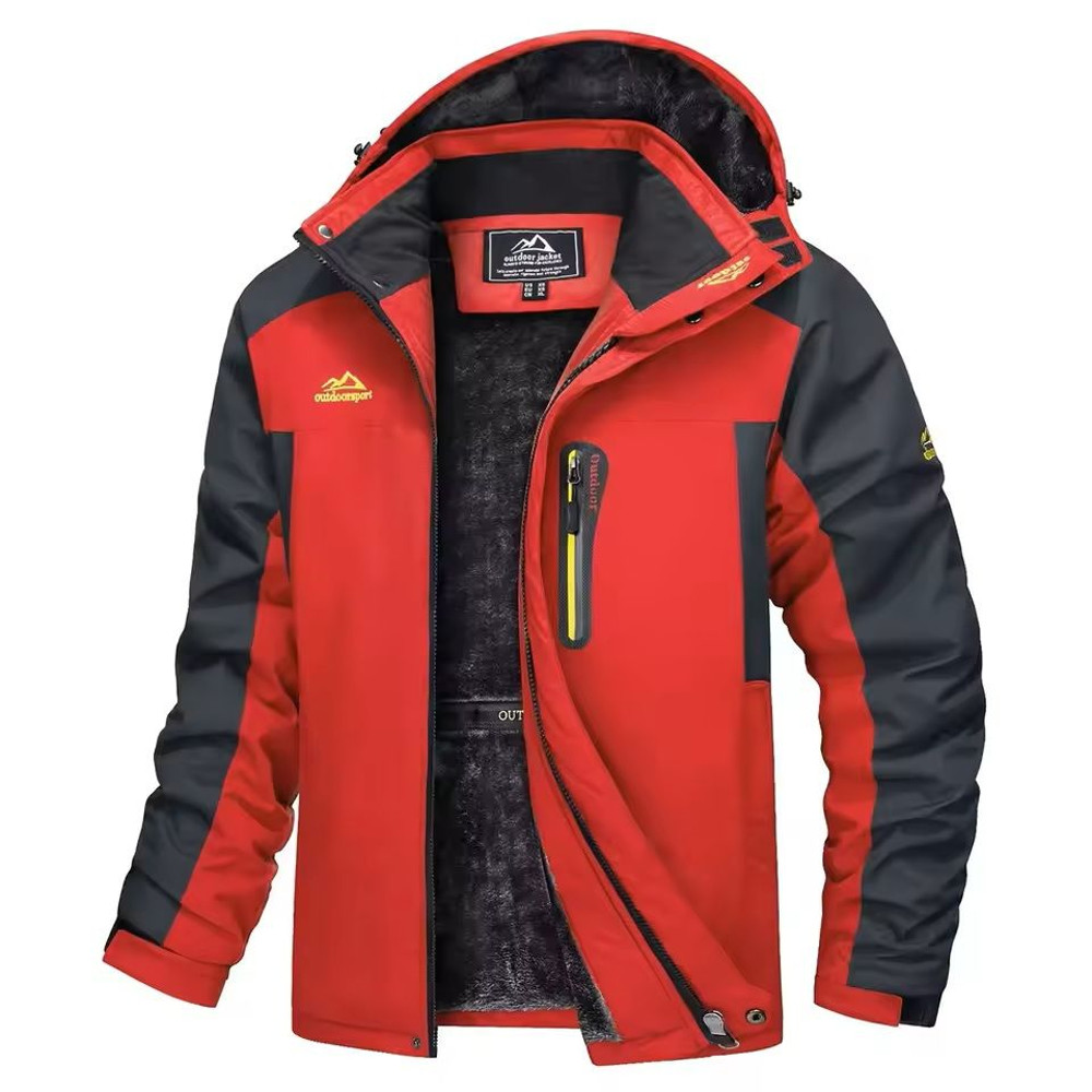 Mens Waterproof Ski Jacket With Fleece Lining And Removable Hood 16
