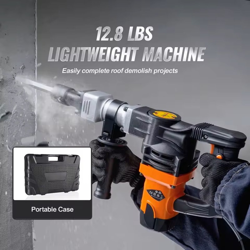 Heavy Duty Electric Jackhammer With Chisels And Carry Case 5