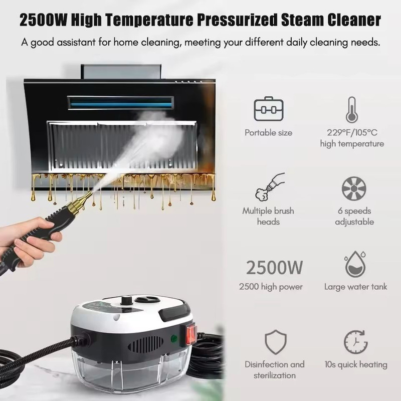 2500W HighPressure Steam Cleaner For Deep Sanitizing And Home Detailing 4