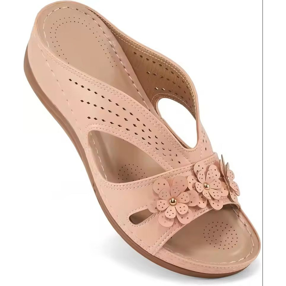 Womens Hollow Flower Wedge Sandals Comfortable NonSlip Beach Platform Shoes 7