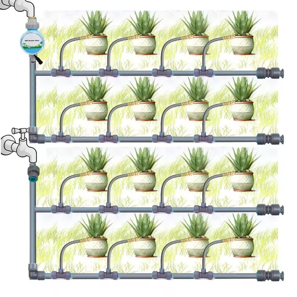 Adjustable Garden Misting System With Flexible Brass Spray Kit Cooling Fogging Watering Hose 11