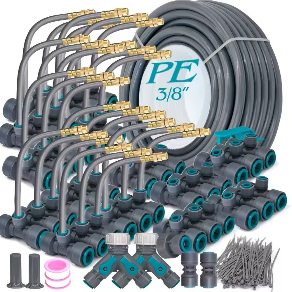 Adjustable Garden Misting System With Flexible Brass Spray Kit Cooling Fogging Watering Hose 3