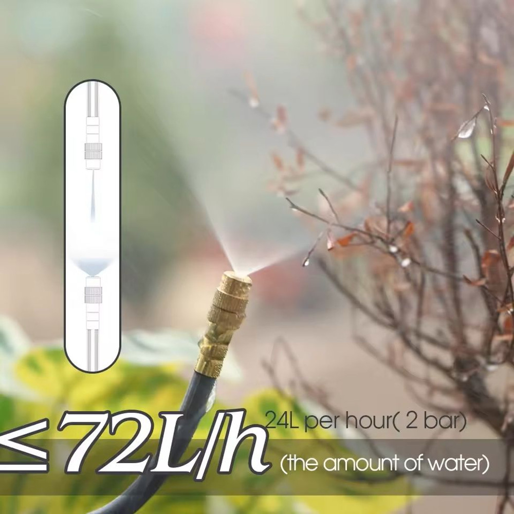 Adjustable Garden Misting System With Flexible Brass Spray Kit Cooling Fogging Watering Hose 5