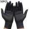 100 50 20 Piece Black Nitrile Disposable Gloves Set Waterproof Non Slip For Cleaning And Hairdressi 6