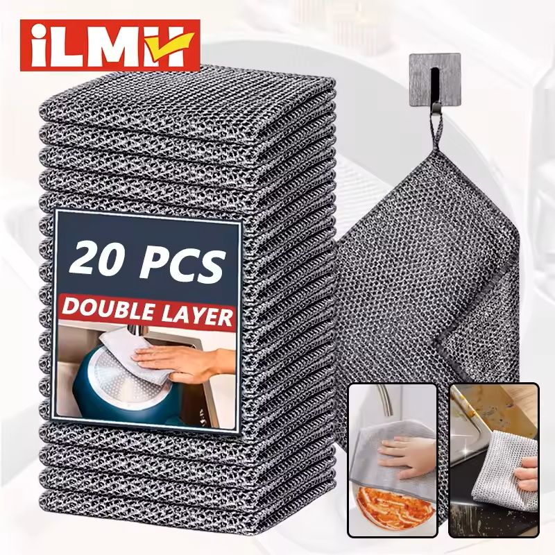 Magic Multipurpose Dishwashing Cloth Wire Mesh Scrubber For Kitchen And Home Cleaning 0