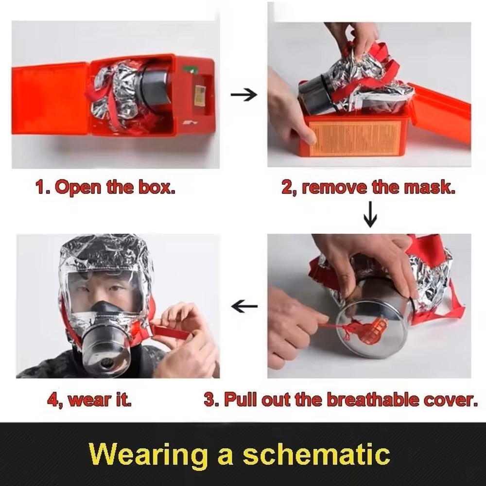 Fire Emergency Escape Safety Mask 30 Minute Smoke And Dust Protection Respirator For Home And Workp 4