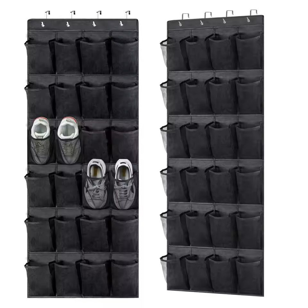 Over The Door Shoe Rack With 24 Mesh Pockets Hanging Closet Organizer Holder 0