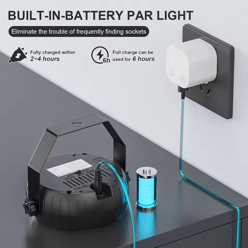 4 Piece RGB Wireless Rechargeable Stage Lights With 12 LED Mini Par Uplights For Party And Event Li 2