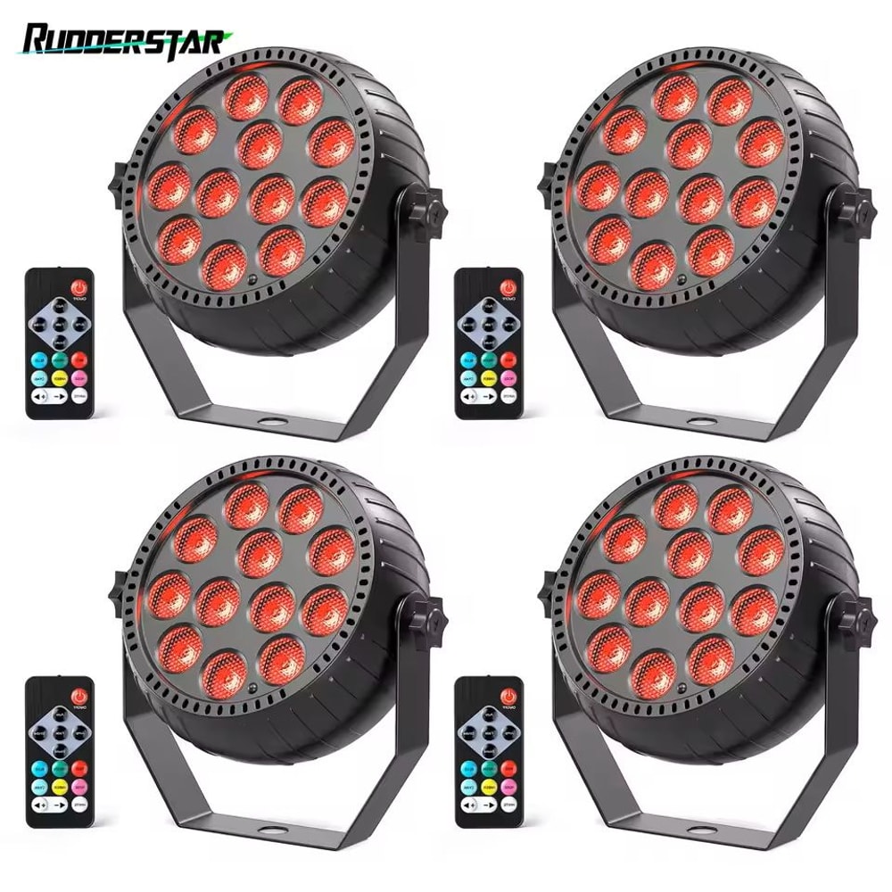 4 Piece RGB Wireless Rechargeable Stage Lights With 12 LED Mini Par Uplights For Party And Event Li 0
