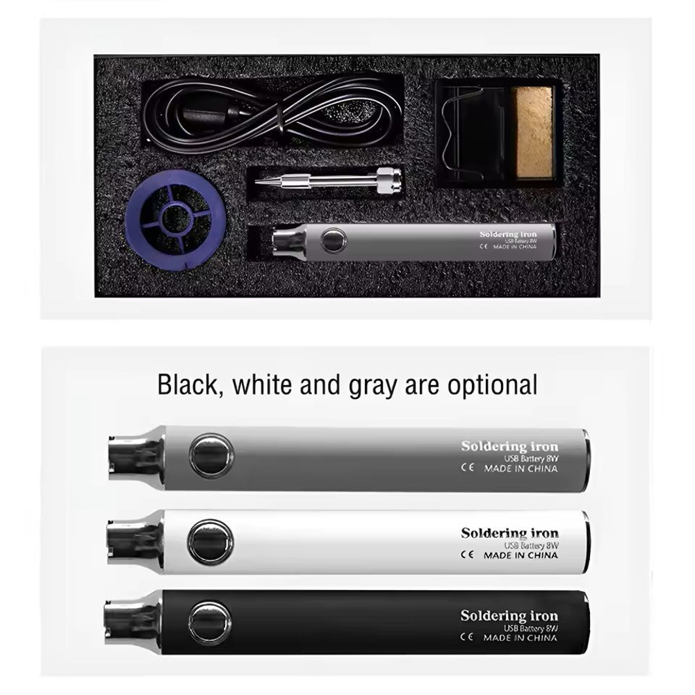 USB Rechargeable Soldering Iron Wireless Charging Portable Welding Tool 5V 8W 8