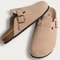 Womens Cork Suede Mules with Arch Support and Antislip Sole
