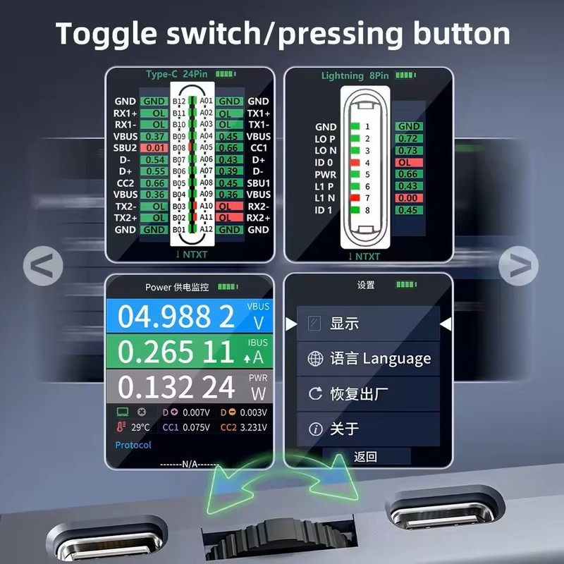 Mobile Phone Charging Port Tester For Lightning And Type C Devices 2