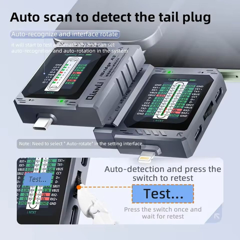 Mobile Phone Charging Port Tester For Lightning And Type C Devices 5
