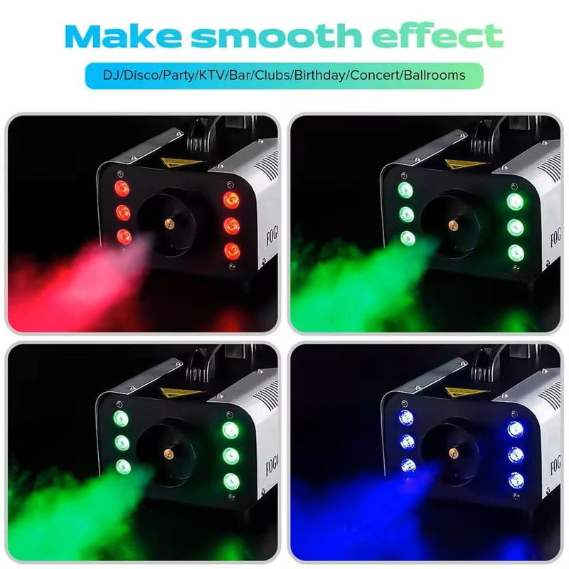 1200W Fog Machine With 6Color LED Lights For Stage Party Effects 3