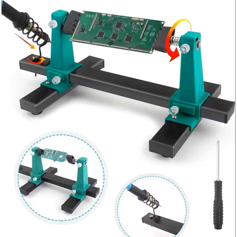 Adjustable PCB Holder With 360 Rotation For Soldering Assembly 200300mm Range 0