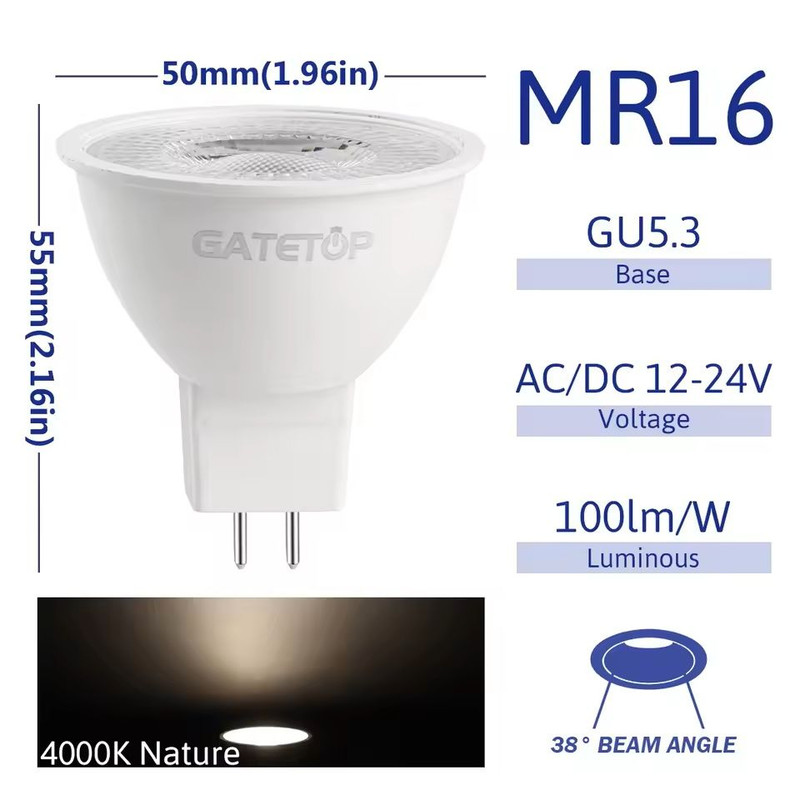 MR16 LED Spotlight Bulb With GU53 Base Per Piece 3W To 8W 9