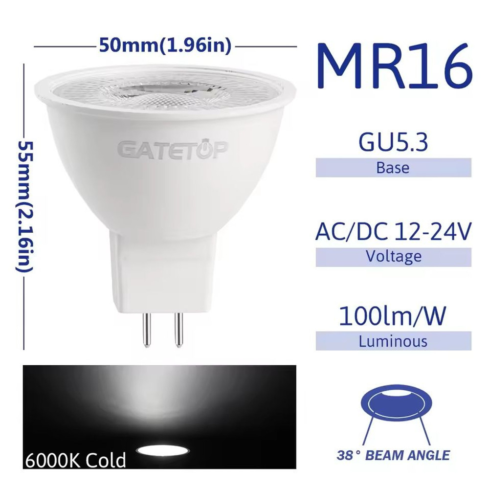 MR16 LED Spotlight Bulb With GU53 Base Per Piece 3W To 8W 10