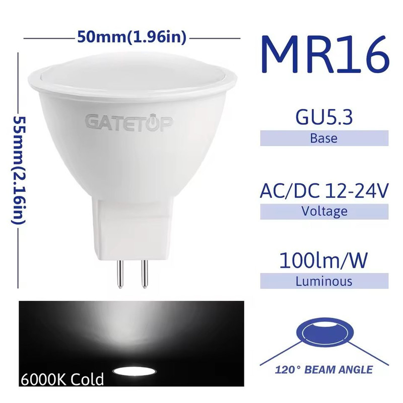 MR16 LED Spotlight Bulb With GU53 Base Per Piece 3W To 8W 5