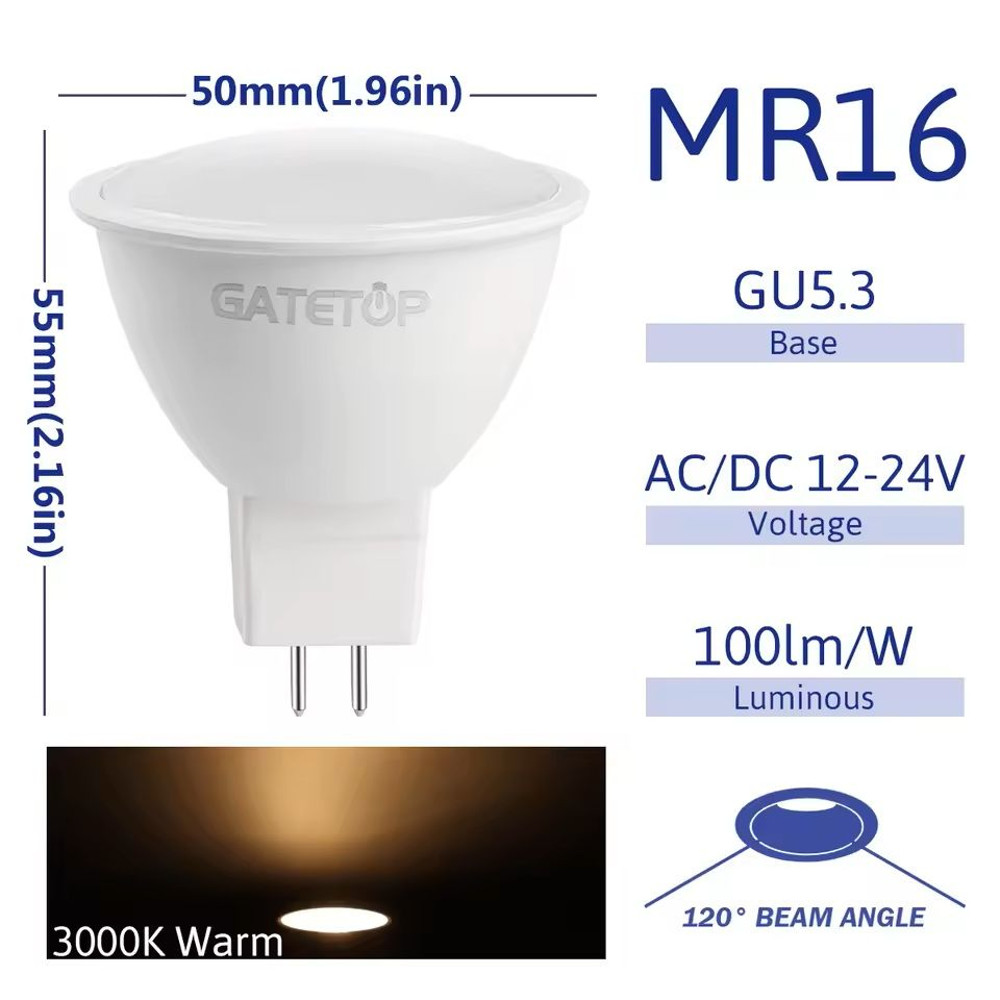 MR16 LED Spotlight Bulb With GU53 Base Per Piece 3W To 8W 6