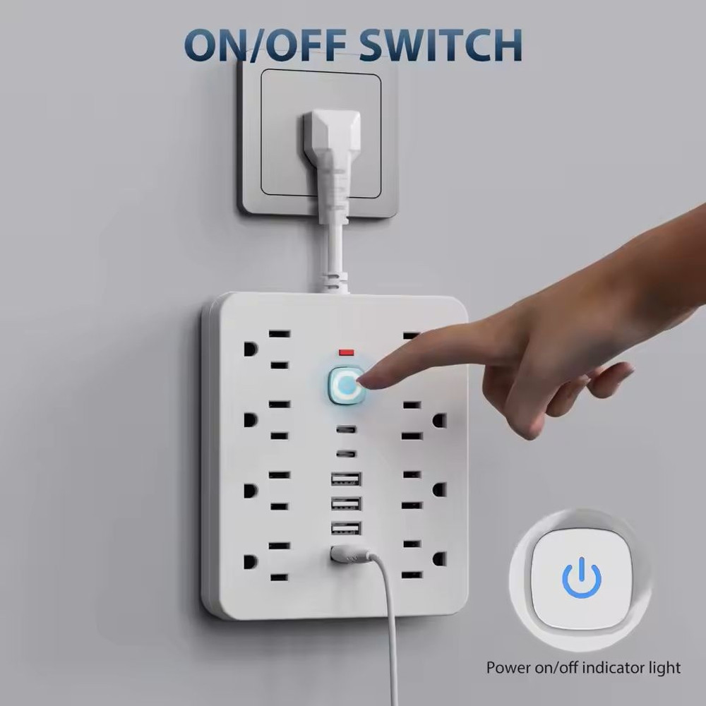 Power Strip With Surge Protection And USB Charging For Home Or Office 0