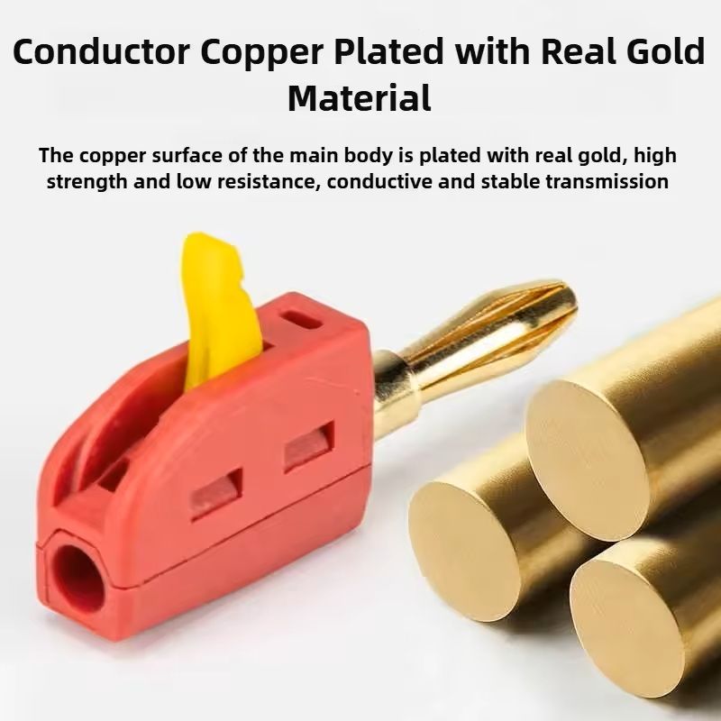 10 Piece GoldPlated Banana Plug Connector Set For High Current Electrical Testing 0