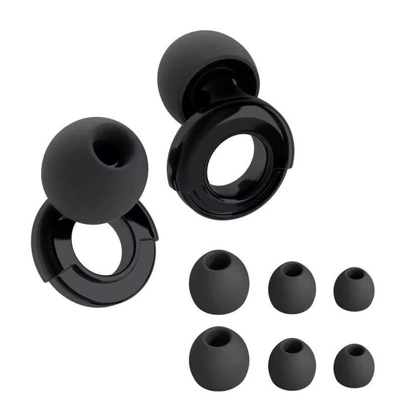 Quiet Reusable Ear Plugs With MultiSize Tips For Sleep Work  Travel 18
