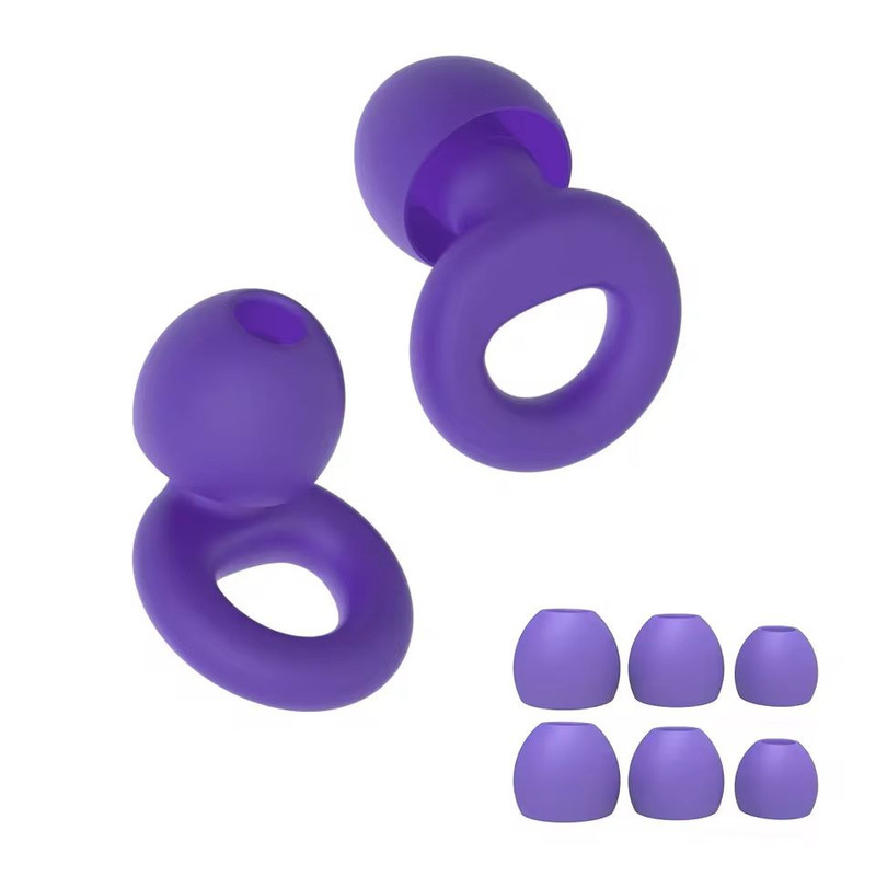 Quiet Reusable Ear Plugs With MultiSize Tips For Sleep Work  Travel 8