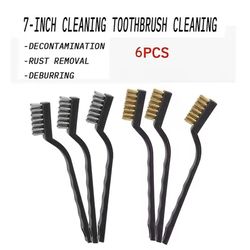mini wire brush set with copper steel and stainless steel bristles for heavy duty cleaning