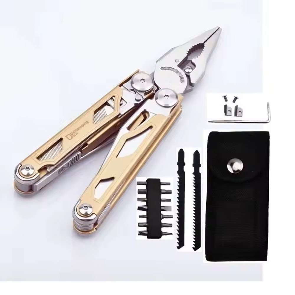 Multifunction Folding Tool Set With Knife Scissors And Pliers For EDC And Survival Use 4