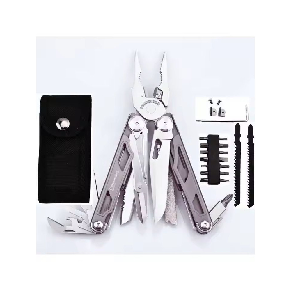 Multifunction Folding Tool Set With Knife Scissors And Pliers For EDC And Survival Use 6
