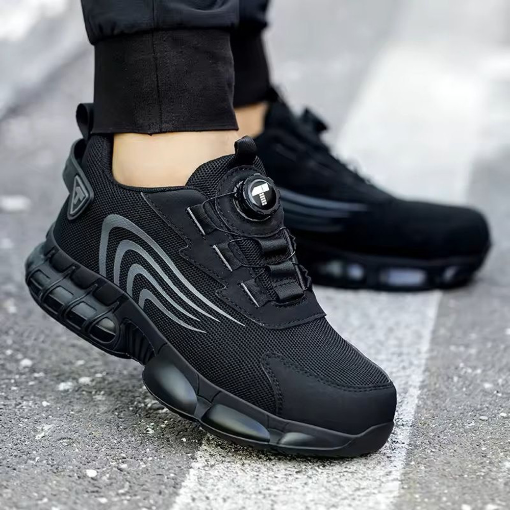 Mens Anti Impact Safety Shoes With Steel Toe And Rotary Lock For Work And Sport 1