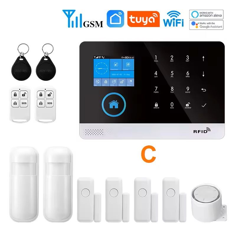 Smart WiFi GSM Home Alarm System With Motion Sensor And App Control For Alexa 9