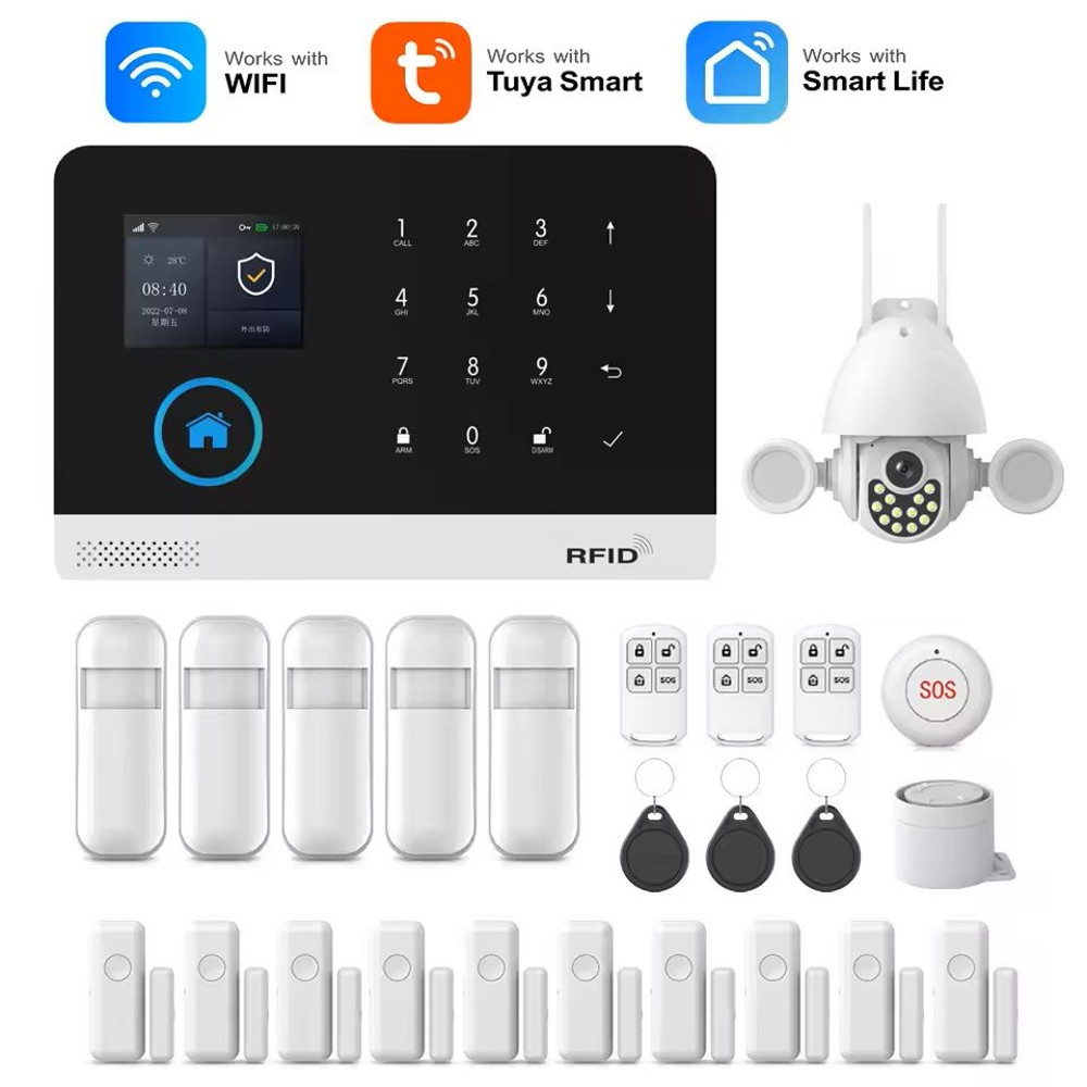 Smart WiFi GSM Home Alarm System With Motion Sensor And App Control For Alexa 16