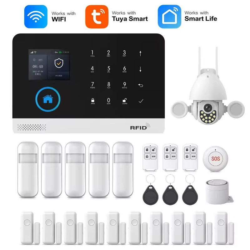 Smart WiFi GSM Home Alarm System With Motion Sensor And App Control For Alexa 16
