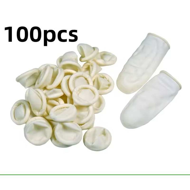 Disposable Latex Finger Cots Non Slip Protective Fingertip Covers For Anti Static Tool Use 10