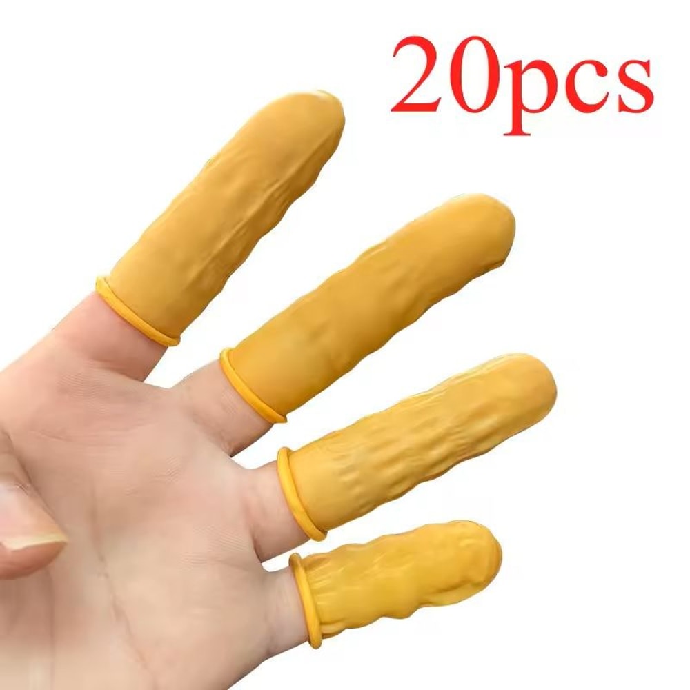 Disposable Latex Finger Cots Non Slip Protective Fingertip Covers For Anti Static Tool Use 7
