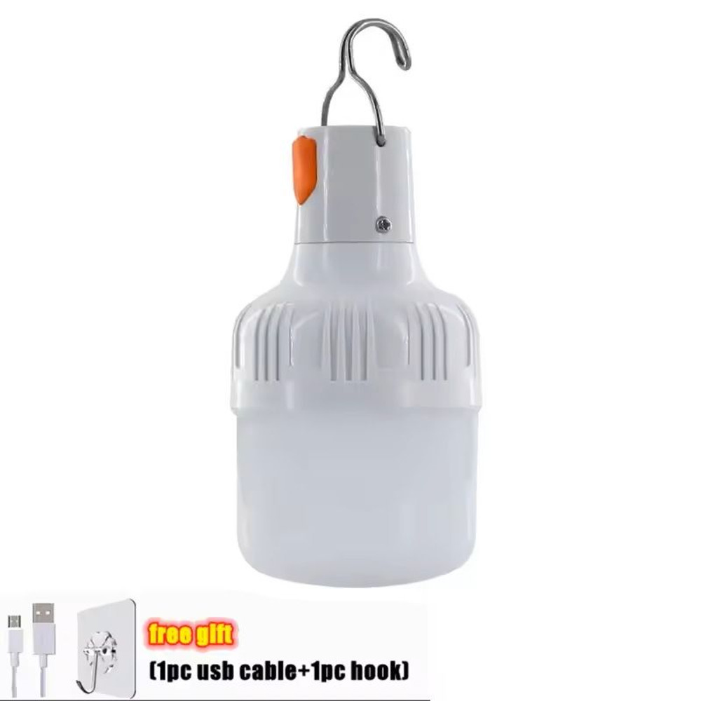 Rechargeable LED Camping Bulb With Hook  60W USB Portable Emergency Light For Outdoor Tents Fishing 5