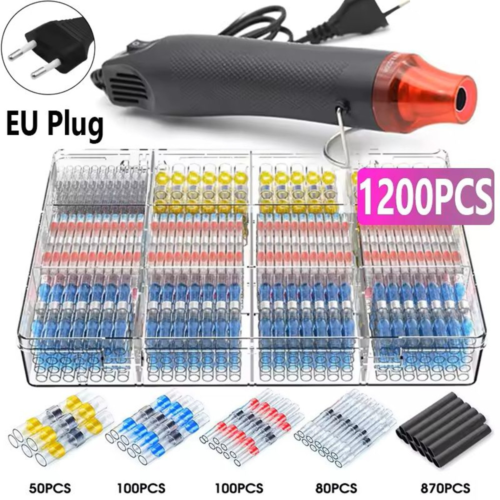 Waterproof Heat Shrink Wire Connector Kit Solder Seal Crimp Terminals With Optional Heat Gun 50120 14