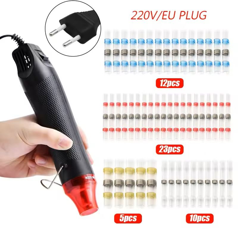 Waterproof Heat Shrink Wire Connector Kit Solder Seal Crimp Terminals With Optional Heat Gun 50120 7