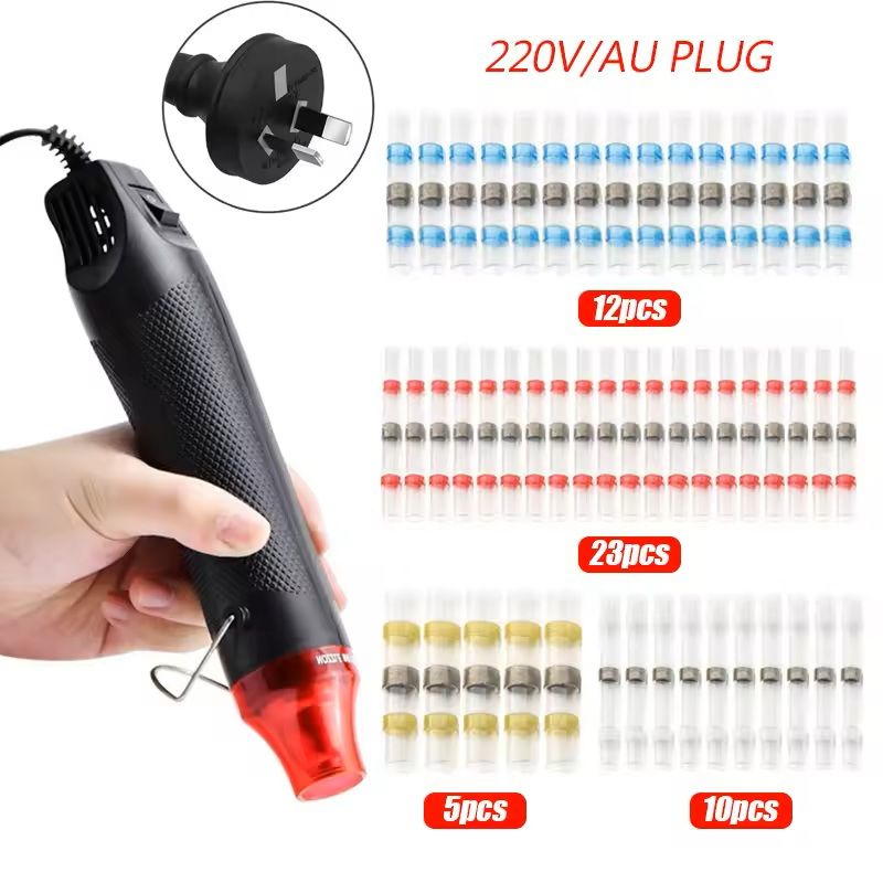 Waterproof Heat Shrink Wire Connector Kit Solder Seal Crimp Terminals With Optional Heat Gun 50120 8