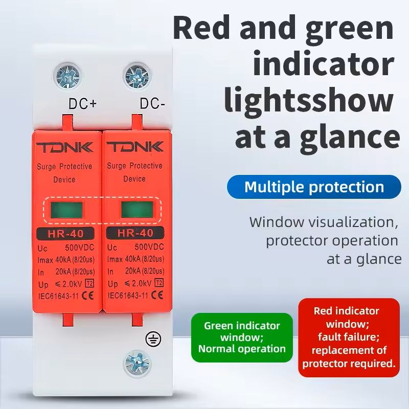Surge Protection Device For Solar PV Systems DC 500V To 1000V Lightning Arrestor 3