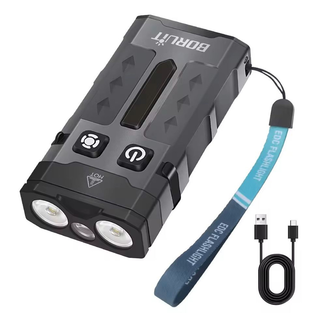 Keychain UV LED Work Flashlight With Magnet And Clip Rechargeable Via Type C 2