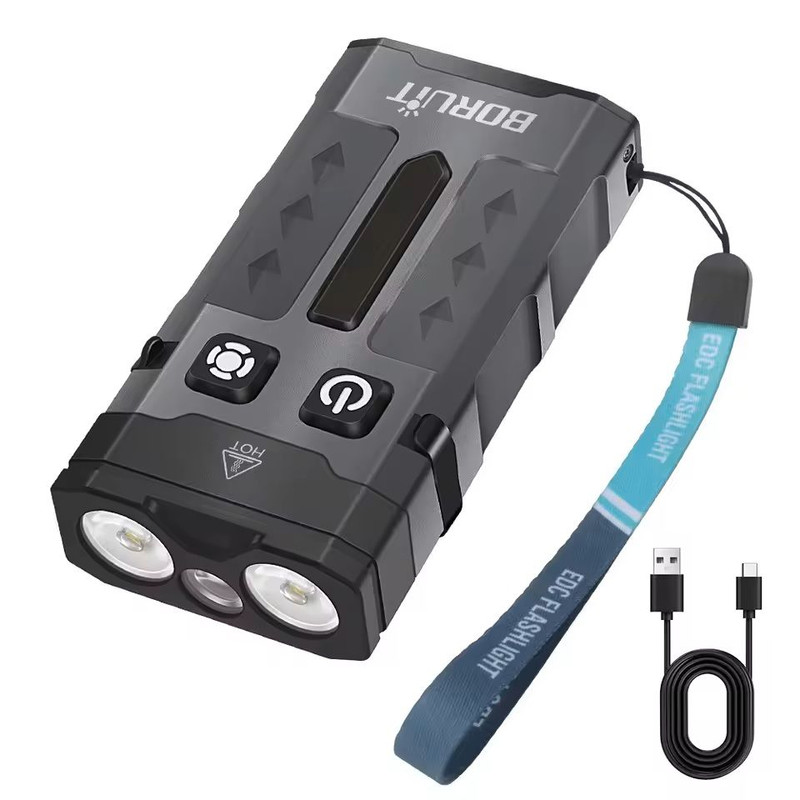 Keychain UV LED Work Flashlight With Magnet And Clip Rechargeable Via Type C 2