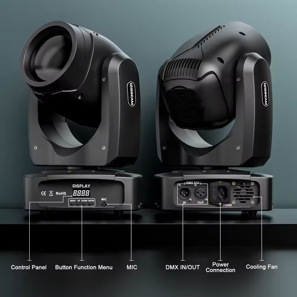 RGBW LED Moving Head Stage Light With DMX512 And Voice Activation 2